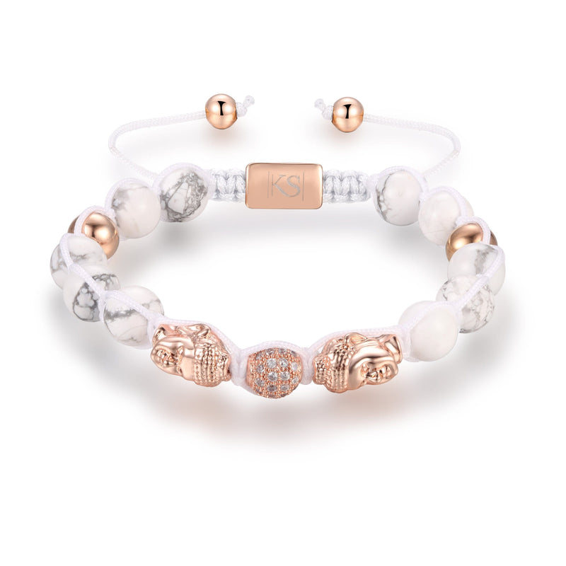 beads bracelet Buddha White Gold Shop Beaded Bracelets for Women, Chakra Bracelets - Buddha - Kate Sira karma chakra girlfriend gift cheap gift  kate sira  katesira women