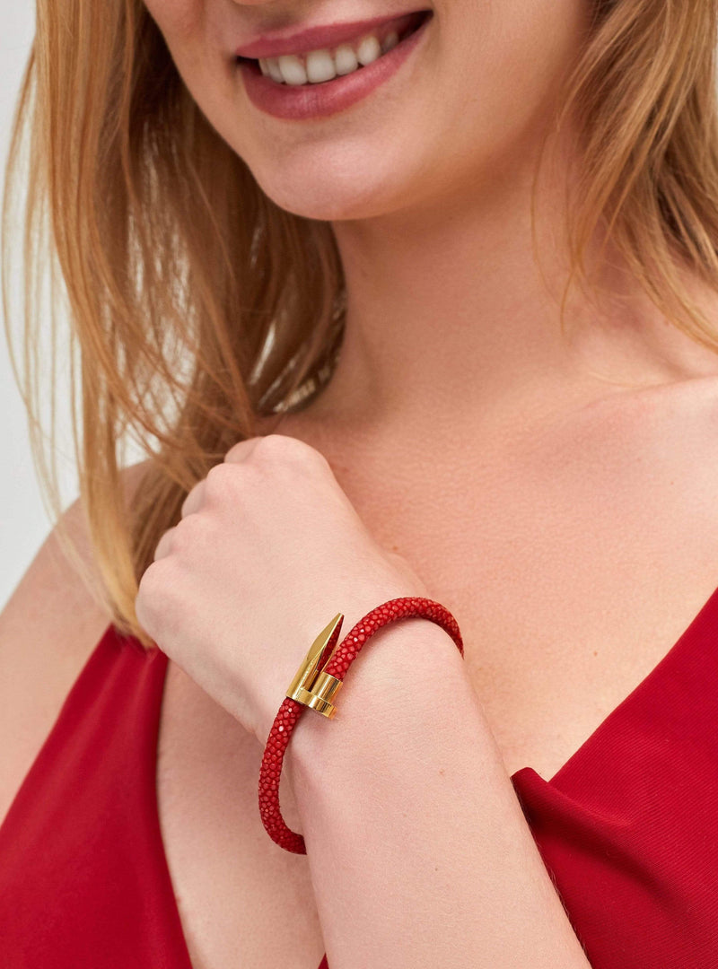 Women Leather Bracelet Heart Spring Clasp Bangle Girls Fashion Charm  Bracelets | eBay