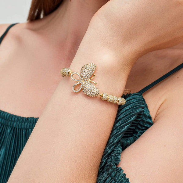 shine bracelet Butterfly Gold Charm Bracelets for Women, Cute Bracelets - Butterfly Gold | Kate Sira karma chakra girlfriend gift cheap gift  kate sira  katesira women